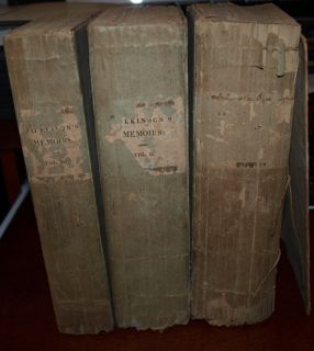 General James Wilkinson 1st Edition 3 Vols Memoirs 1816
