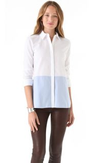 Tibi Colorblock Button Down Shirt