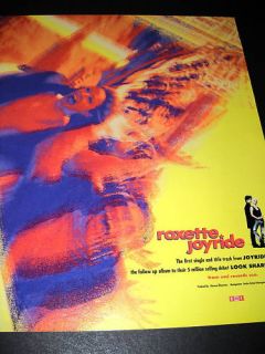 Roxette Takes You on A Joyride 1991 Promo Poster Ad