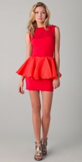 Kalmanovich Raspberry Peplum Dress