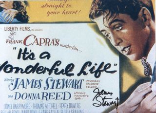 James Stewart Its A Wonderful Life Color Autographed