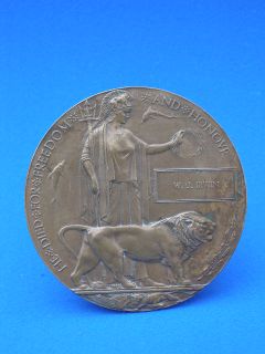  WW1 Tank Corp Death Plaque Medal Penny w Irwin Killed 1918