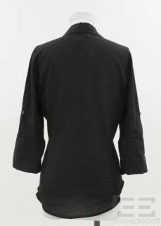 James Perse 2pc Black White Cotton Button Front Shirt Set Size 2
