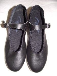  3686 Black Leather Mary Jane Tap Shoes Size 5 1 2 M Excellent