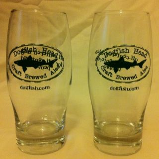Two 2 New Dogfish Head Perception Style Glasses 16oz