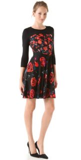 DKNY 3/4 Sleeve Floral Dress