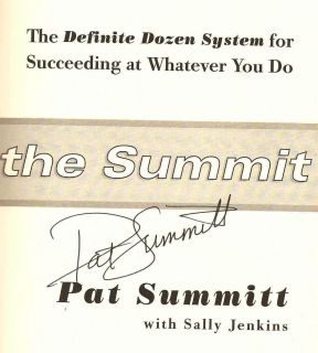 PAT SUMMITT COACH TENNESSEE BASKETBALL IN PERSON AUTOGRAPH SIGNED HB