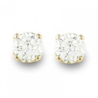 Natural 0 50 CTW Diamond Stud Earrings 14k Yellow Gold