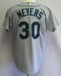 2003 Seattle Mariners Chad Meyers 30 Team issued Gray Away Jersey