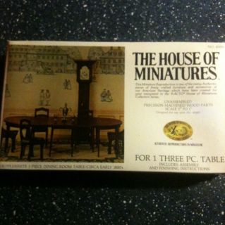 House of Miniatures Doll Furniture Kit Hepplewhite 3 PC Dining Room
