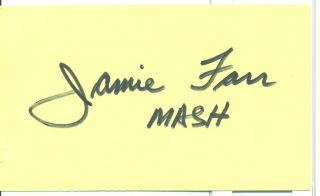Autographed Jamie Farr Index Card M A s H