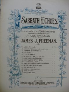 Old Sheet Music Jesus Lover of My Soul by James J Freeman