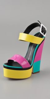 Giuseppe Zanotti Patent Colorblock Sandals