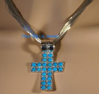 Jay King Sleeping Beauty Turquoise Cross Pendant