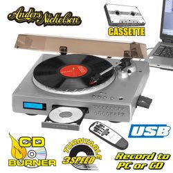 Anders Nicholson Model 2655MMO Turntable USB CD Burner Cassette