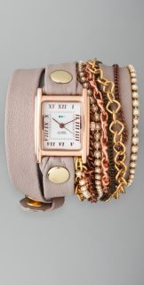 La Mer Collections St. Germain Crystal Chain Wrap Watch