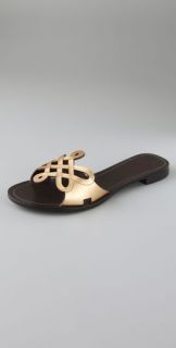 Diane von Furstenberg Daryl Love Knot Flat Metallic Sandals