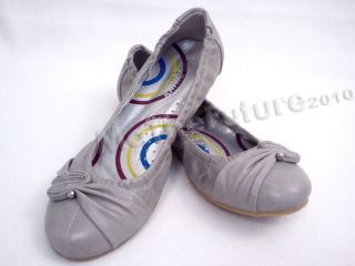 Via Pinky Faux Leather Light Gray Ballet Flats Shoes