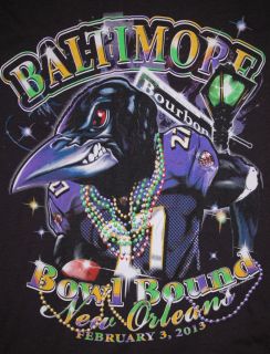  Ravens NFL Super Bowl Bound New Orleans T Shirt Size s M L XL