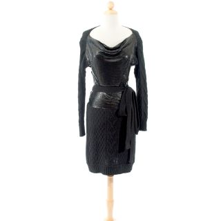 Jean Paul Gaultier Black Chain Mail Knit Dress Dress Size Large