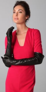 Diane von Furstenberg Cameron Long Leather Gloves