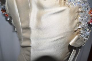 JEANNE LANVIN Vintage 1940’s Silk Beaded Wedding Gown Maxi Dress