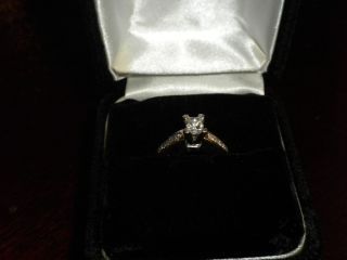 Jareds Diamond Engagement Ring Princess Cut w/ accents diamonds on