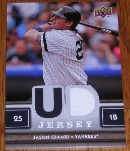 2008 Upper Deck Jason Giambi Game Used Jersey Card