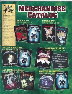  Merch Catalog Metallica Club James Hetfield Jason Newsted Rare SO What