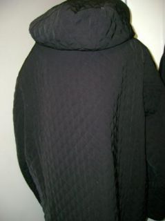 Jane Post Quilted Hooded Coat Black 1x $445