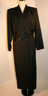 Womens Jeffrey Dara Black Evening Dress Long Sz 14 Sparkly Waist