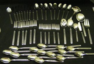 Japan Stainless Steel Flatware 50 PC Set w Serving Pieces