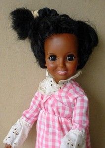 1968 Black Crissy Growing Hair Ideal 18 Doll w Gingham Dress African