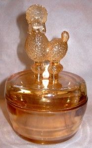 Vintage 1950s Jeannette Glass French Poodle Dog Powder Jar Box