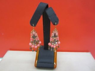 199 New Chan Luu Faceted Pink Jade Pyrite Pink Bead Earrings