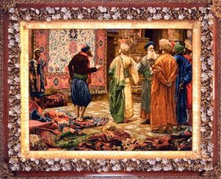 Jean Léon Gérôme Carpet Market Hand Woven Persian Pictorial Tableau