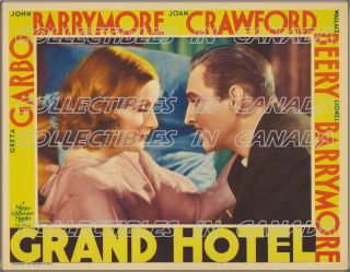 Grand Hotel 1932 ★ Greta Garbo John Barrymore Romantic Joan Crawford