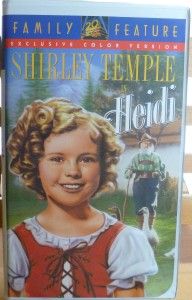 Shirley Temple Classic Heidi Color VHS Movie Mint Collectors Clamshell