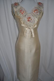 JEANNE LANVIN Vintage 1940s Silk Beaded Wedding Gown Maxi Dress Museum