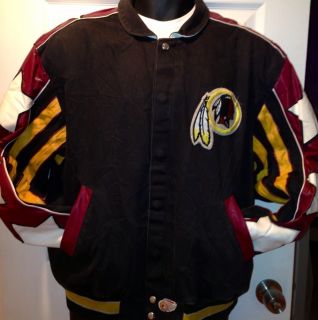 Vtg Jeff Hamilton Washington Redskins Leather Jacket