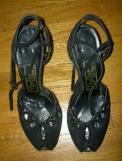 Jenna Fischer Black Suede Heels Shoes Worn in Walk Hard The Dewey Cox