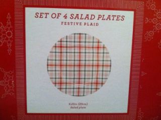 NIB Martha Stewart Set of 4 Christmas Salad Plates Ret $60 00