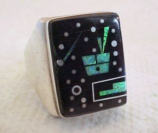 Navajo Stunning Ring,(stamped ND) with Starry Night and Shooting Stars