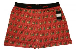 Jerry Garcia Holiday Dracula Clause Mens Boxers Red Medium