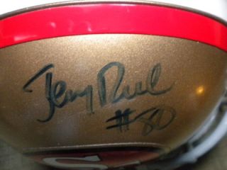 Jerry Rice Autographed Hand Signed 49ers Mini Helmet w COA HOF