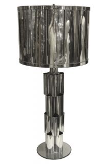 Pair Mid Century Curtis Jere Chrome Plated Table Lamps