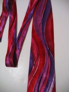 Jerry Garcia Silk Neck Tie Reds Purples Emerging Elephant Collection