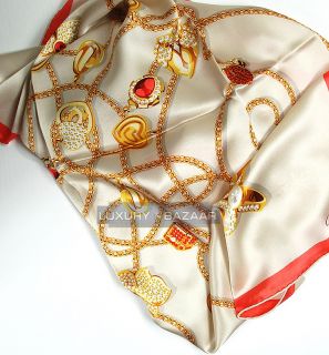 Cartier Jewelry Scarf in Beige and Melon
