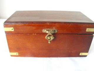 Vintage Wood Jewelry Box 2 Layer with Necklace Hanger