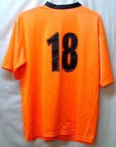 Soccer Jersey Bright Orange Black Adult XL Used